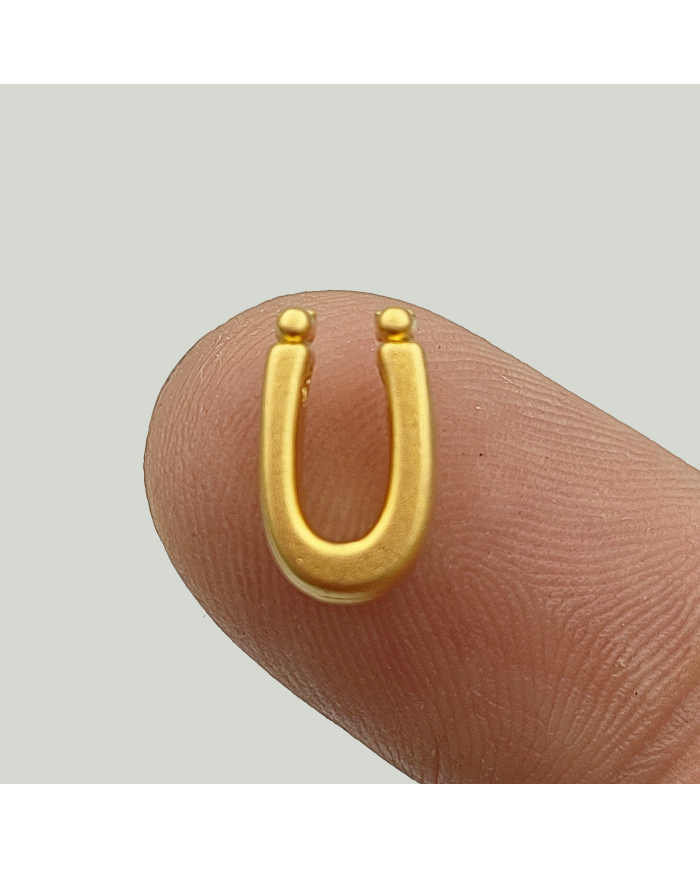 "Ü" Mini Harfler Lak Kaplama Gold - 3 Adet