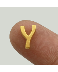 "V" Mini Harfler Lak Kaplama Gold - 3 Adet