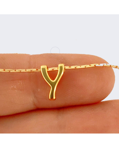"Y" Mini Harfler Lak Kaplama Gold - 3 Adet