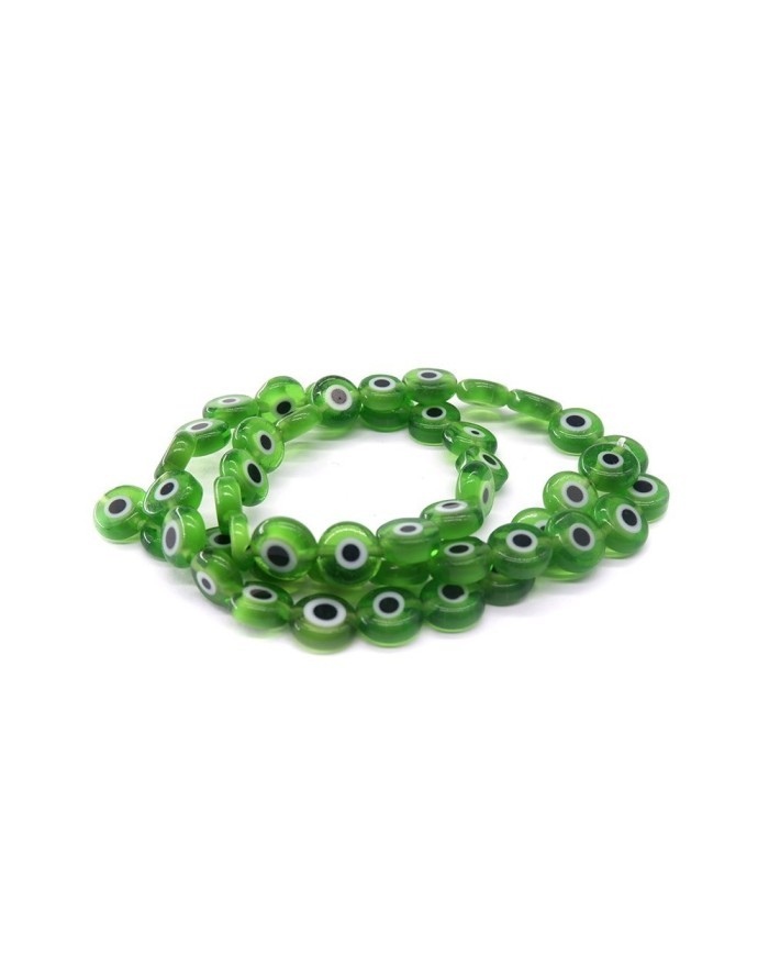 Cam Nazar Boncuk -Yeşil- 8x4mm