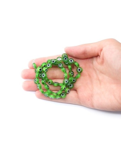 Cam Nazar Boncuk -Yeşil- 8x4mm