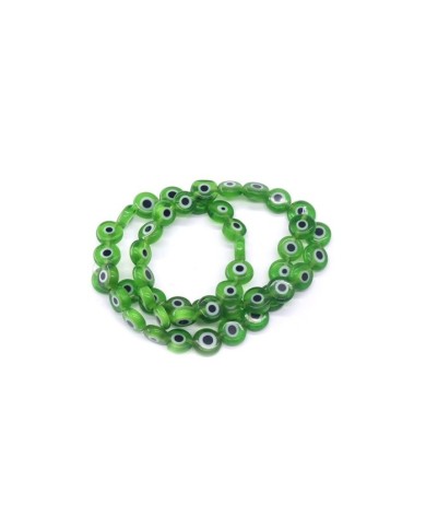 Cam Nazar Boncuk -Yeşil- 8x4mm