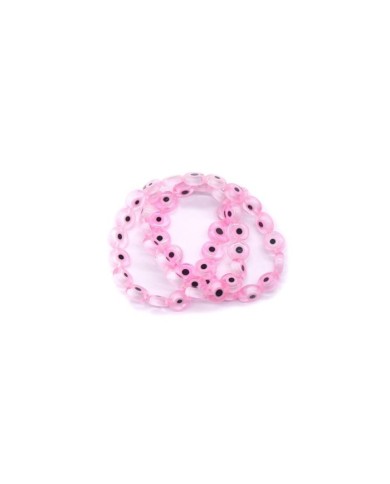 Cam Nazar Boncuk -pembe- 8x4mm