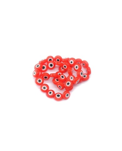 Cam Nazar Boncuk -Kırmızı- 8x4mm