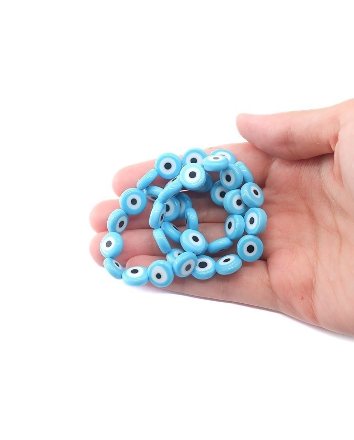 Cam Nazar Boncuk -mavi- 8x4mm