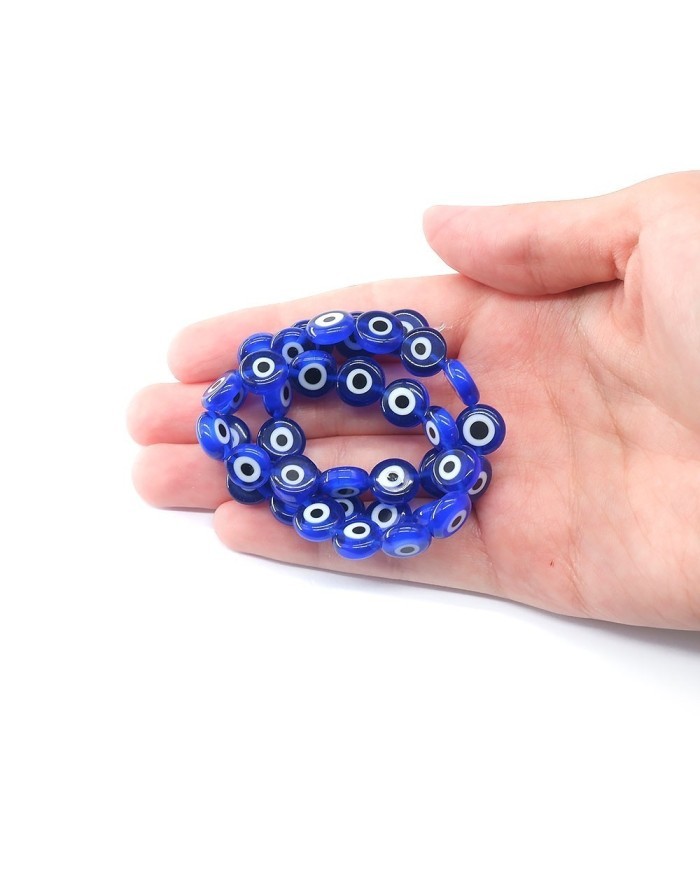 Cam Nazar Boncuk -Gece Mavisi- 8x4mm