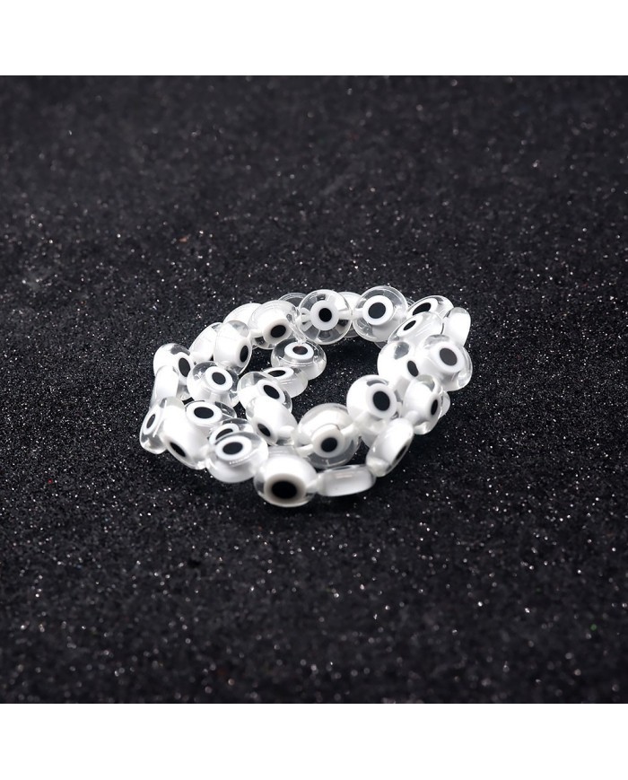 Cam Nazar Boncuk -beyaz- 8x4mm