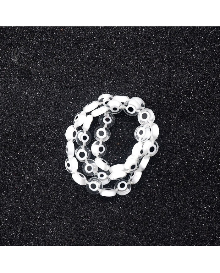 Cam Nazar Boncuk -beyaz- 8x4mm