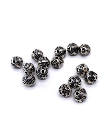 8mm - Yuvarlak Model Metal Harf Boncuk Nikel Renk