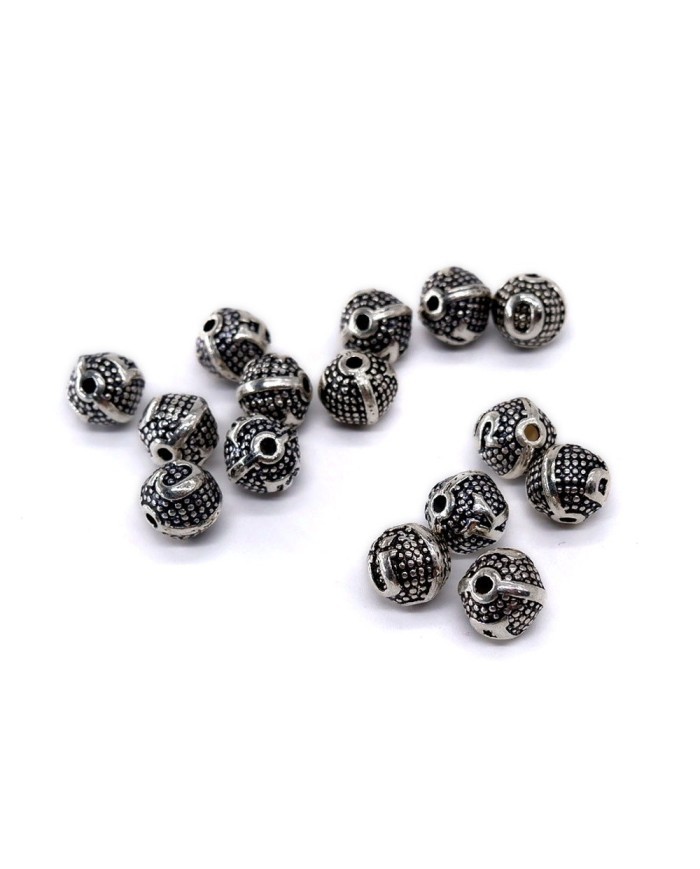 8mm - Yuvarlak Model Metal Harf Boncuk Nikel Renk