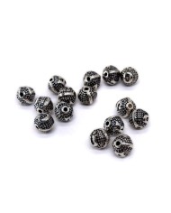 8mm - Yuvarlak Model Metal Harf Boncuk Nikel Renk
