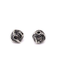8mm - Yuvarlak Model Metal Harf Boncuk Nikel Renk