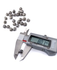 8mm - Yuvarlak Model Metal Harf Boncuk Nikel Renk