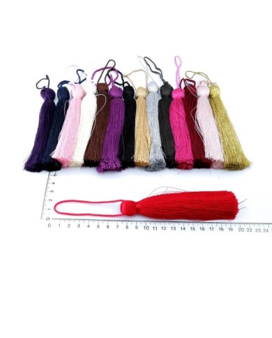 12cm İpek Püskül - Gümüş Simli - 10adet