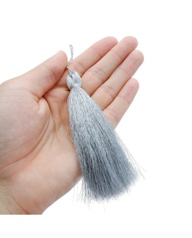 12cm İpek Püskül - Gümüş Simli - 30 adet