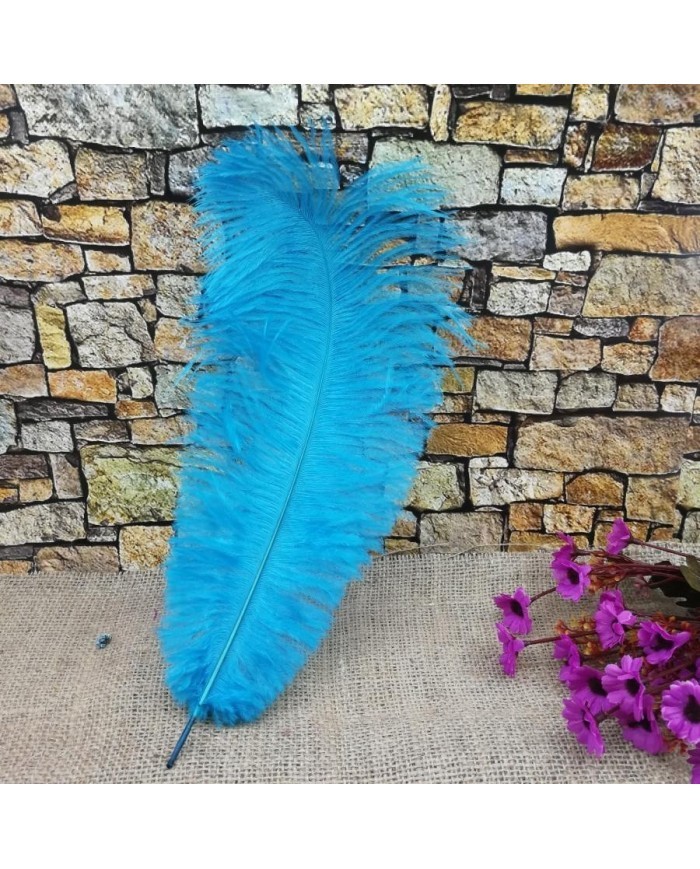Tekli Kuş Tüyü - Açık Mavi- 25/30 cm