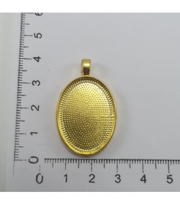 Metal Kolye Ucu - Oval - Gold 1 Adet