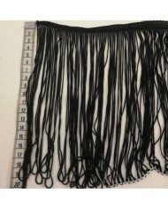 10 Metre - İp Saçak Siyah - 20 CM