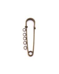 1 Adet - İskoç İğnesi - 5 Halkalı - 5 cm - Antik Gold