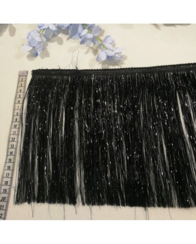 5 Metre - Simli Saçak 20 cm - Siyah