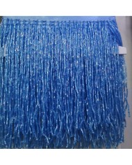 10 Metre - Boncuklu 15 cm - Püskül Saçak Mürdüm