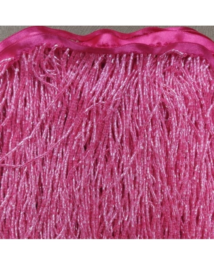 10 Metre - Boncuklu 15 cm - Püskül Saçak Pembe