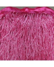 10 Metre - Boncuklu 15 cm - Püskül Saçak Pembe