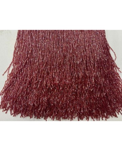 10 Metre - Boncuklu 15 cm - Püskül Saçak Bordo