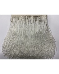 10 Metre - Boru Boncuklu 15 cm - Püskül Saçak Beyaz