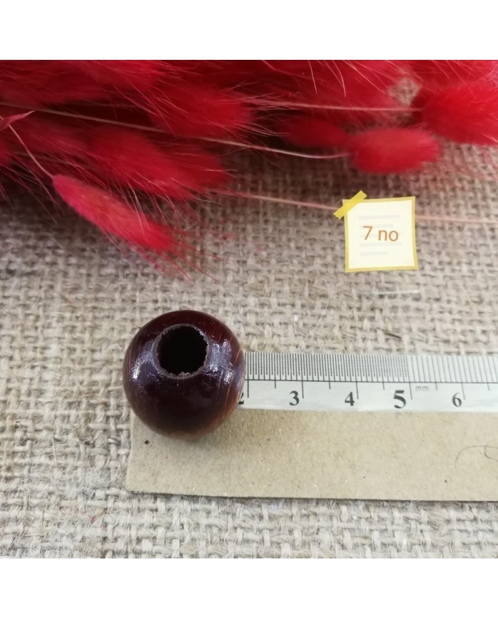 Ahşap Boncuk - 1 Kg -No:7 - Kahverengi
