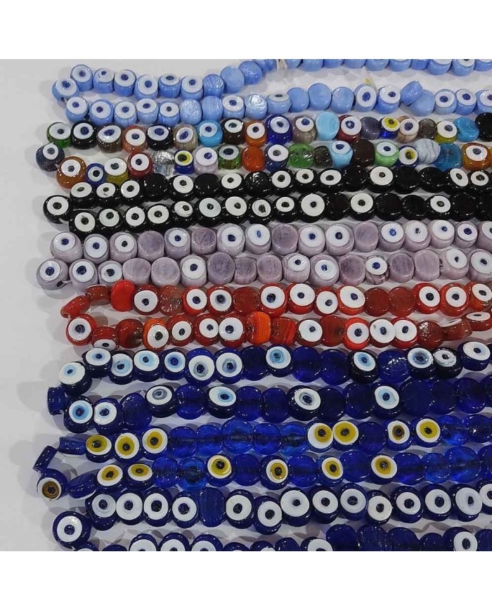 İpe Dizili Cam Nazar Boncuk - Kırmızı - 1 Dizi