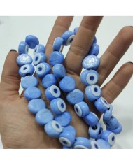 İpe Dizili Cam Nazar Boncuk - Bebe Mavi - 1 Dizi