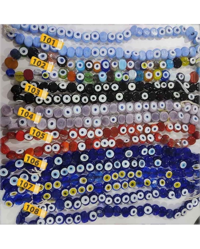 İpe Dizili Cam Nazar Boncuk - Bebe Mavi - 1 Dizi