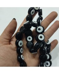 İpe Dizili Cam Nazar Boncuk - Siyah - 1 Dizi