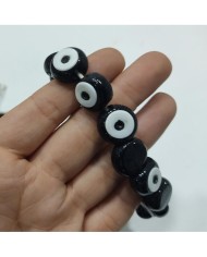 İpe Dizili Cam Nazar Boncuk - Siyah - 1 Dizi