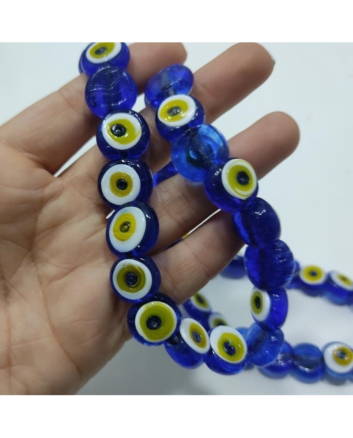 İpe Dizili Cam Nazar Boncuk - Lacivert - 1 Dizi