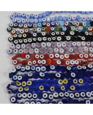 İpe Dizili Cam Nazar Boncuk - Mavi - 1 Dizi