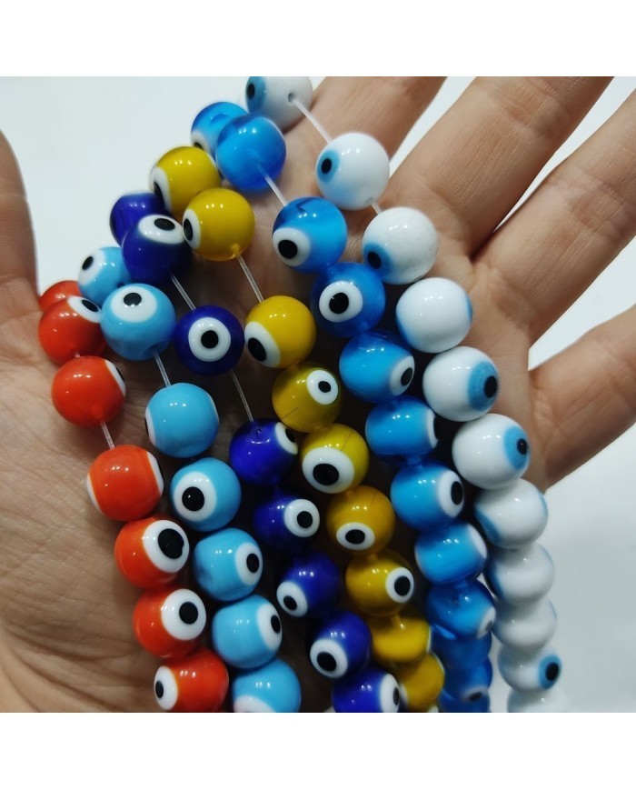 İpe Dizili Nazar Boncuğu Mix Renk 6 Dizi