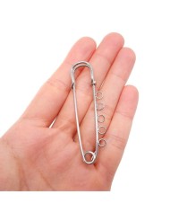 5 Adet - İskoç İğnesi - 5 Halkalı - 5 cm  - Gümüş