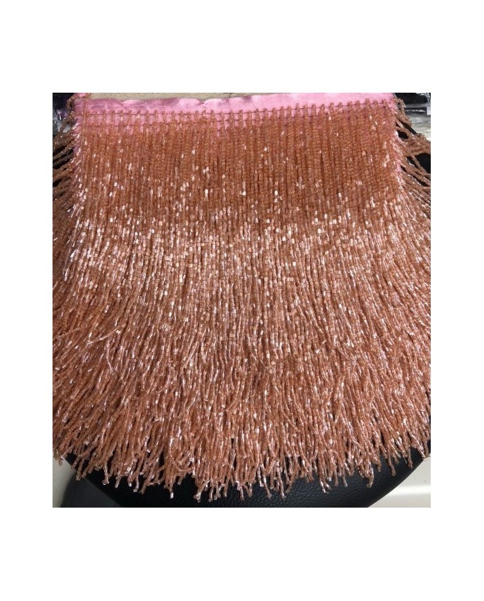 10 Metre - Boncuklu 15 cm - Püskül Saçak - Yavru Ağzı (Somon)