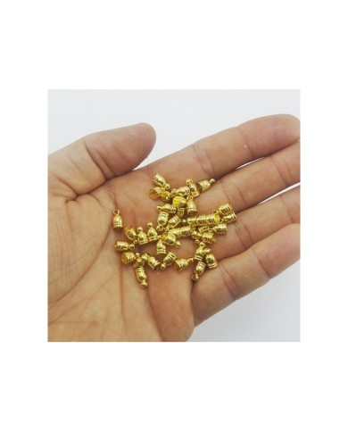 8mm Huni Boncuk Kapak - Gold - 25 Adet