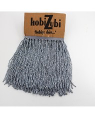 10 Metre - Boncuklu 15 cm - Püskül Saçak - Kaplama Gri
