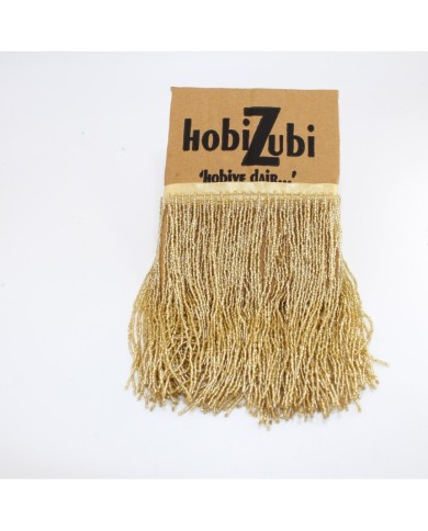 10 Metre - Boncuklu 15 cm - Püskül Saçak Gold
