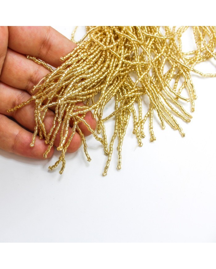 10 Metre - Boncuklu 15 cm - Püskül Saçak Gold