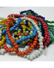 50 Adet - El Yapımı Cam Boncuk - Beyaz