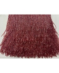 10 Metre - Boncuklu 15 cm - Püskül Saçak Bordo