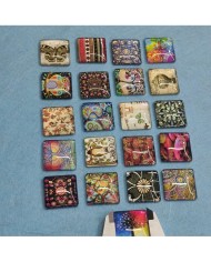 Kare Büyüteç Desenli 10 Adet Cam Taş - Mix