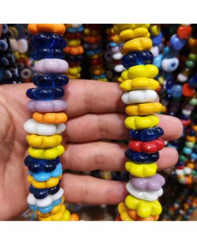 1 Dizi - El Yapımı Cam Nazar Boncuğu - Mix Renk