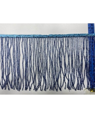 1 Metre - Boncuklu 15 cm - Püskül Saçak Petrol
