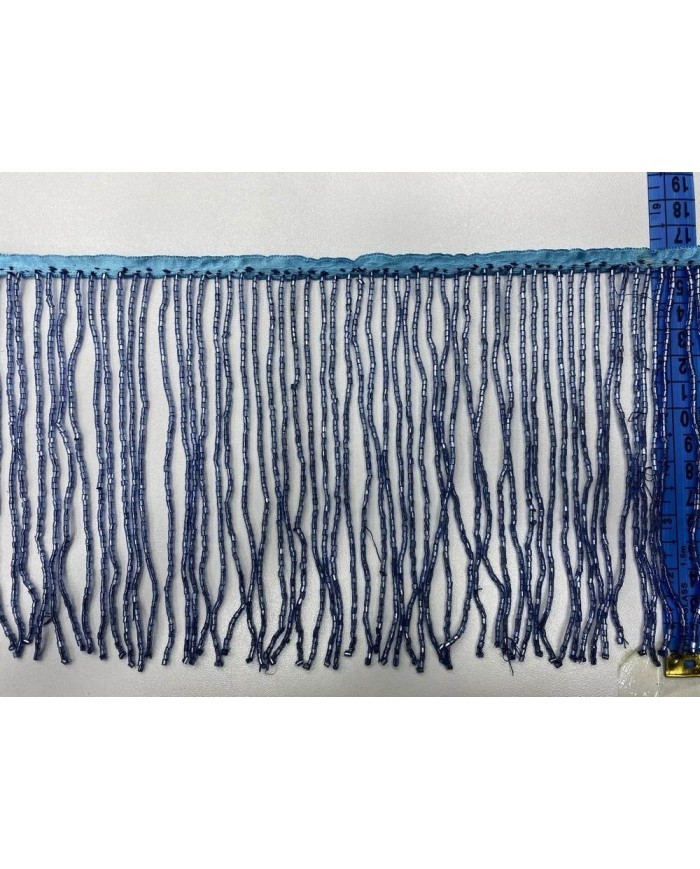 1 Metre - Boncuklu 15 cm - Püskül Saçak Petrol